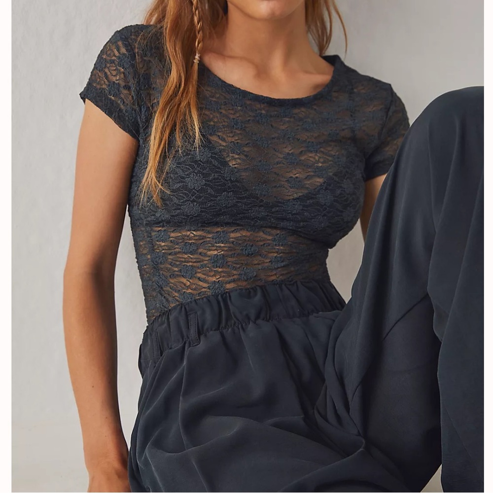 Free People | Keep It Simple Lace Baby Tee